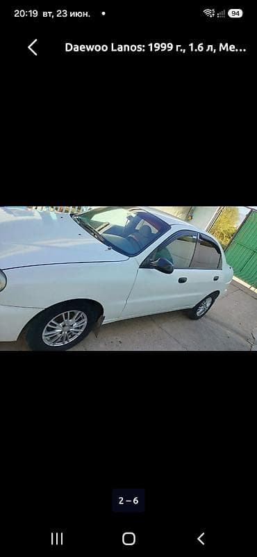 Транспорт: Daewoo Lanos: 1999 г., 1.6 л, Бензин, Седан — 4