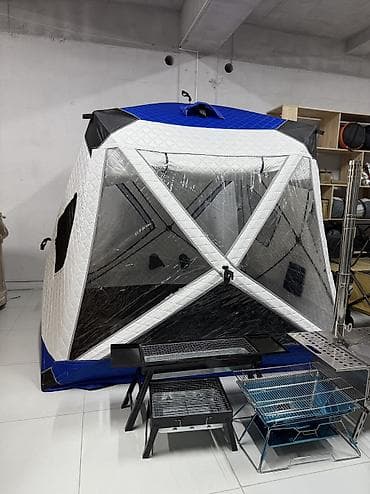 Зимняя палатка-баня (теплая кубическая палатка) с панорамными окнами at lalafo.kg Зимняя палатка-баня (теплая кубическая палатка) с панорамными окнами