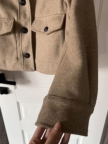 форма сварочный: Укороченное шерстяное пальто-куртка ZARA в хорошем состоянии — 6