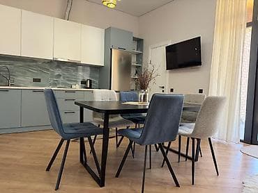 5000 сом кино: Обеденная группа: стол + 6 стульев - Стол прямоугольный, современный — 7