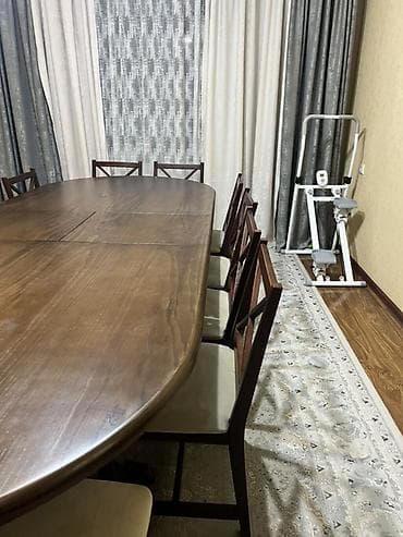 Стол и стул для зала, Б/у, Самовывоз, цвет - Коричневый — 3