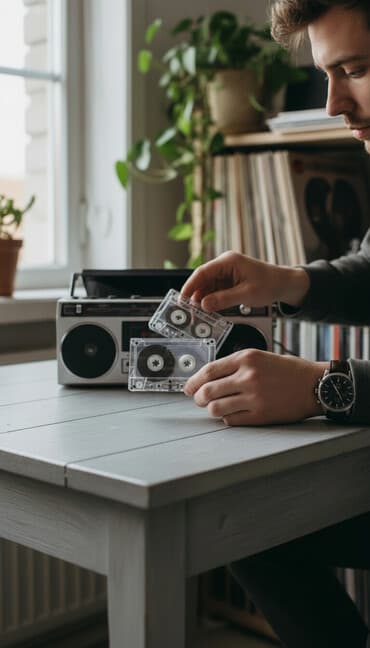 Кийимди тигүү жана оңдоп-түзөө: Запись музыки на аудиокассету - Носитель: компакт‑кассета (кассета — 1