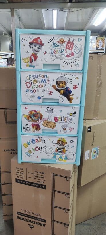 набор щенячий патруль: Детский комод, Новый, Без пеленального столика, Пластик — 6