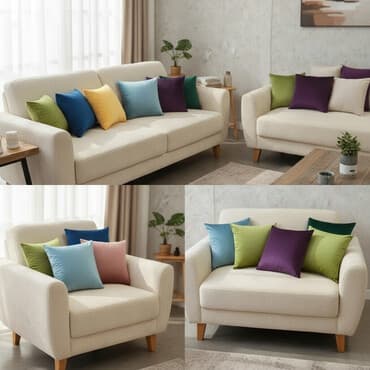 Декоративные диванные подушки и наволочки в наличии и на заказ