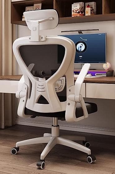 накидки на кресла: Игровое кресло, Новый, С колесиками, цвет - Белый, Экокожа — 8