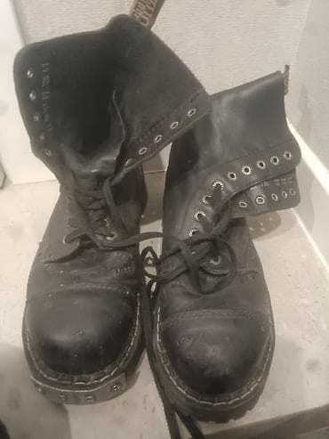 м 65: Мужские ботинки, 42, Steel, Б/у, цвет - Черный, Самовывоз — 1