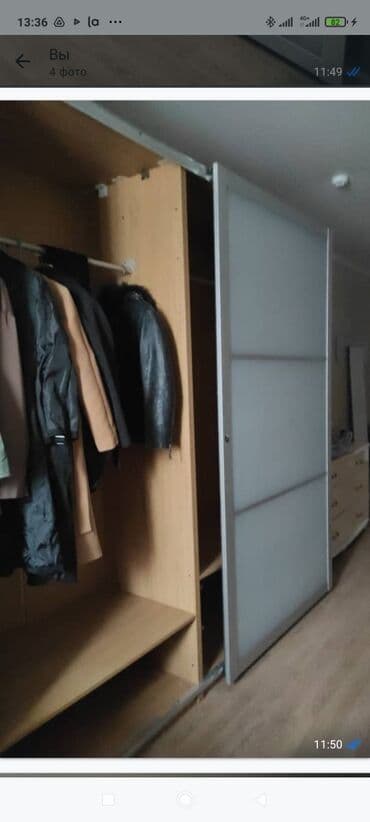 шкаф комот: Шкаф для одежды, Б/у, Прямой, Дерево — 4