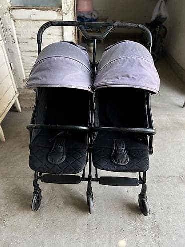 детские коляски для двойняшек: Коляска, Другой бренд, цвет - Черный, Б/у, Бесплатная доставка — 7