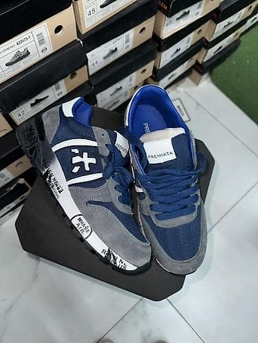 обувь премиата: Кроссовки Premiata🔥 Последний 44размер - Цвет: темно‑синий с серыми — 1