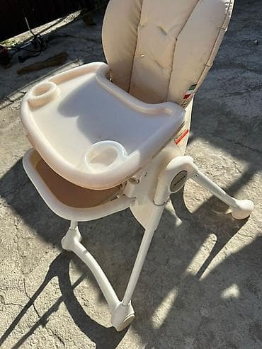 teddy bear: Детский стульчик для кормления бежевый - Просторное сиденье с мягким — 1