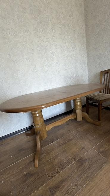 small table: Обеденный гарнитур в классическом стиле: овальный стол и стулья - — 3
