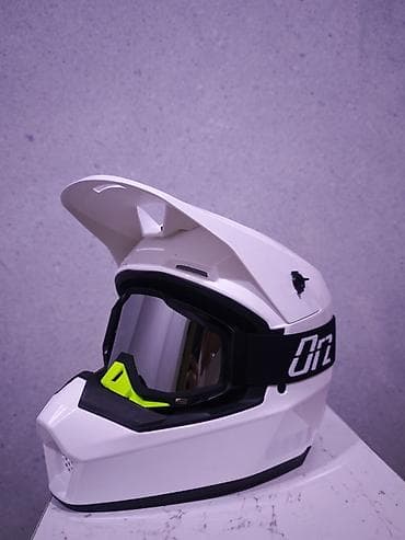 ninja h2: Белый мотошлем (кросс / эндуро), размер M (56–57). DOT сертификация — 5