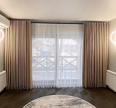 Шторалар комплекти, Комплектте тюлу бар, Буюртмага жасоо, Балкон үчүн