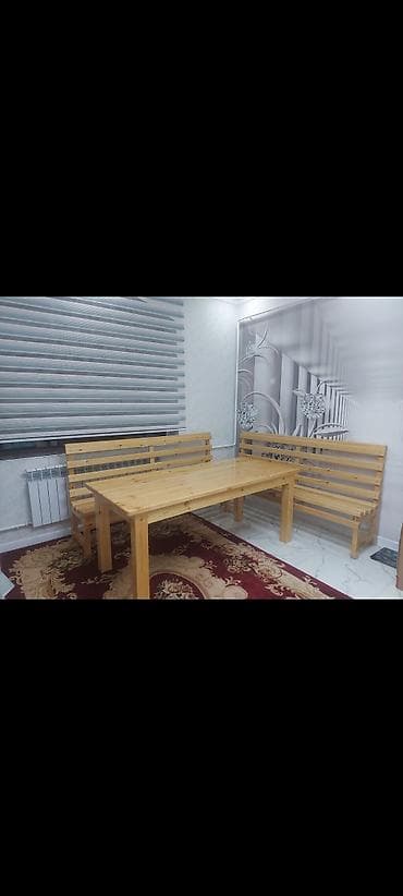 Кухонный мягкий уголок, Новый, Дерево, цвет - Желтый