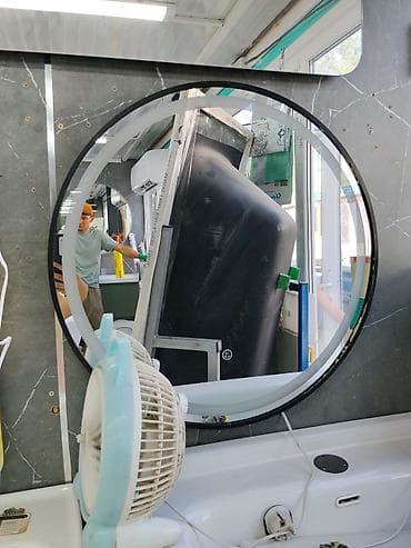 berber mirror second hand: Круглое настенное зеркало для ванной - Форма: круг - Диаметр — 1