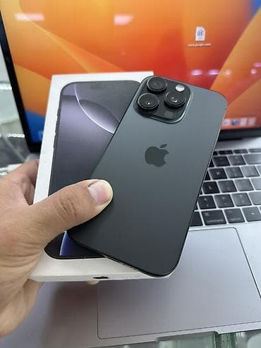 pro 5: IPhone 16 Pro, Б/у, 256 ГБ, Black Titanium, Защитное стекло, Чехол, Коробка, 92 % — 1