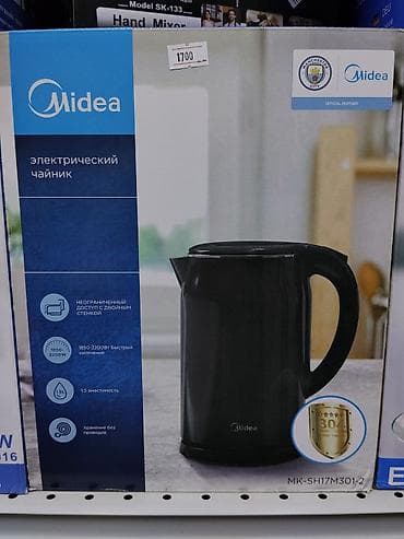 kettle: Электрический чайник Midea MK-SH17M301-2 - Объем: 1,5 л - Мощность — 1