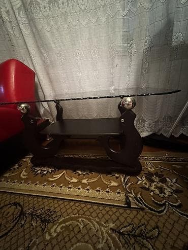 50: Журнальный стол со стеклянной столешницей - Прямоугольная прозрачная — 2