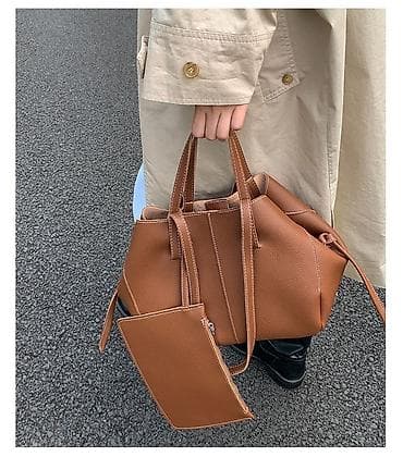 детская косметичка: Сумка-тоут с косметичкой, цвет карамельно-коричневый. - Материал — 3