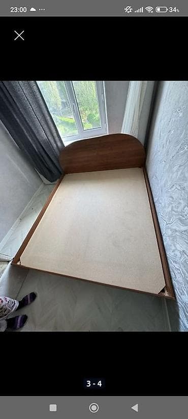 Двуспальная кровать, Б/у, Каркас без матраса, длина - 200 см — 2