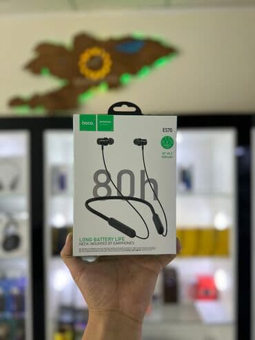 беспроводные наушники с микрофоном для компьютера: Нашейные наушники Hoco ES70 Автономность 80 часов Отличный микрофон — 1