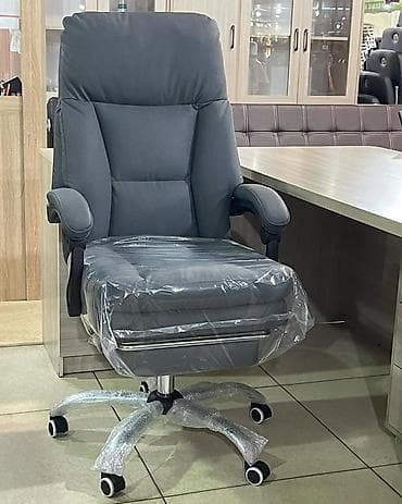 Тумбы и подставки: Офисное кресло, Новый, С колесиками, цвет - Черный, Экокожа, Самовывоз, Платная доставка — 4