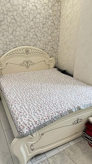 Спальный гарнитур, Б/у, Шкаф, Белоруссия, МДФ, Самовывоз, цвет - Бежевый