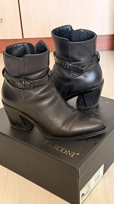Ботинки, 37, Basconi, Б/у, цвет - Черный, Самовывоз