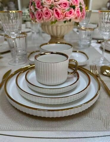 буу буфет: Сервиз посуды, 32 предмета - Материал: керамика/фарфор с глянцевой — 2