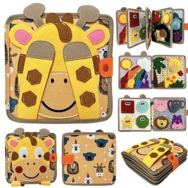 развиваюший игрушки: Развивающая мягкая книжка для малышей “Жираф” - Многостраничная — 2