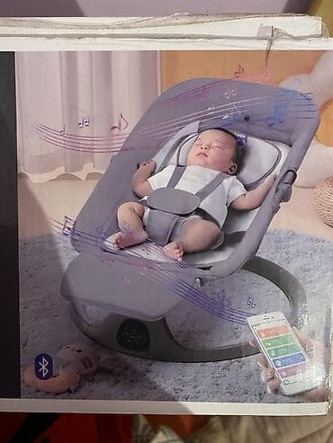 Электрический шезлонг-качалка для младенца 5 в 1 - Мягкое