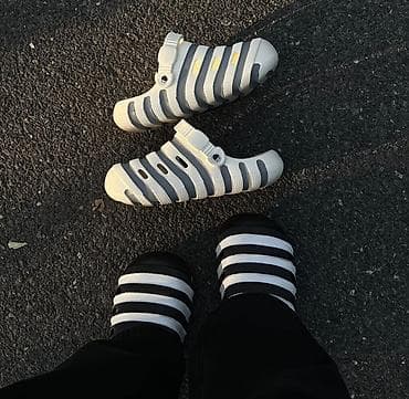 тапочки кигуруми: Лёгкие сабо-клоги с полосатым рельефным дизайном. - Материал — 2