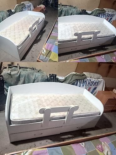 детский койнок: Детская кровать-диван с бортиком и выдвижными ящиками — 1