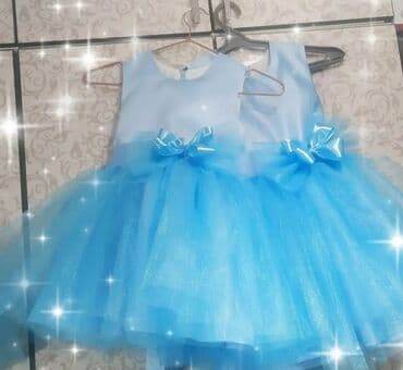 юбка джинсовая: Детское платье, цвет - Голубой, Новый — 2