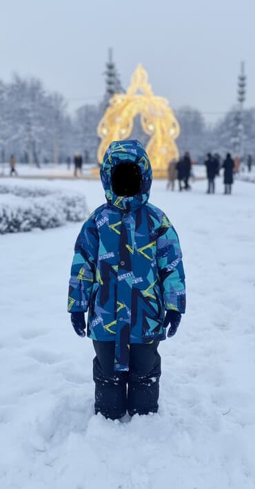детская куртка на мальчика: Детский зимний комбинезон(размер 122,с 5до 7лет можно носить)выглядит — 1