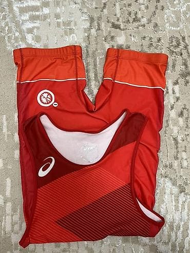 биксы одежда: Мужской спортивный костюм, S, Asics, Новый, цвет - Красный, Самовывоз — 3