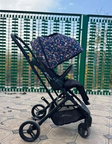 прогулочная коляска peg perego: Коляска, цвет - Черный, Б/у — 2