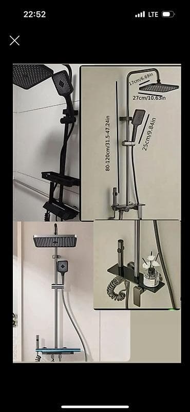 Смесители: Душевая система с верхним и ручным душем + гигиенический душ — 1