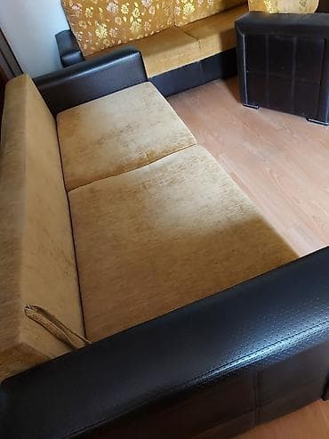 раскладной диван с креслом: Комплект мягкой мебели, цвет - Золотой — 3