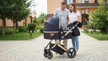 Коляска, цвет - Черный, Б/у