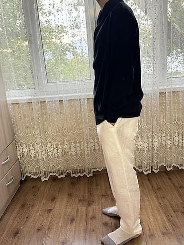 белый брюки: Мужские льняные брюки,льняная рубашка 100% Льен — 3