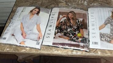 белая ночная сорочка: Пижама, Сатин, Турция, Все размеры — 2