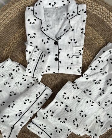 пижама для кормящих: Ваши любимые-МУСЛИНОВЫЕ🤍 M L XL(рукава длинные) 🍒легкие 🍒дышащие — 2