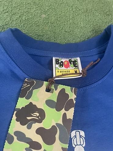 1 карат бриллиант цена бишкек: Синяя футболка BAPE (A Bathing Ape), размер M. - Материал: плотный — 3