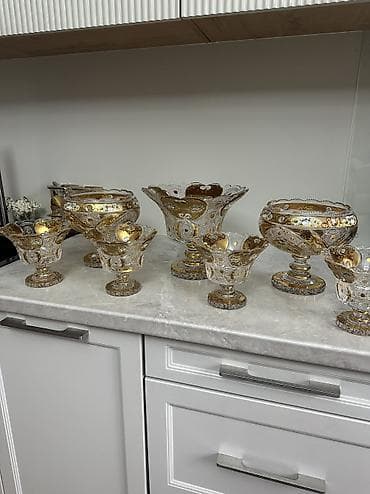 чашу: Набор богемского хрусталя с золотым напылением и росписью - Состав — 1