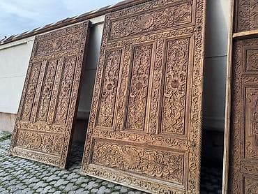 ягоды малины: Резные деревянные панели/дверные полотна ручной работы - Материал — 1