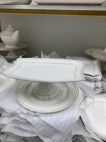 посуды наборы: 12 персон 82 предмет оригинал фарфор, под посудамойку. Столовый сервиз — 10