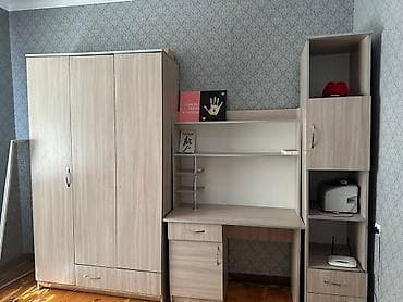 Спальный гарнитур, Б/у, Односпальная кровать, Шкаф, Комод, Кыргызстан, Дерево, цвет - Бежевый at lalafo.kg Спальный гарнитур, Б/у, Односпальная кровать, Шкаф, Комод, Кыргызстан, Дерево, цвет - Бежевый