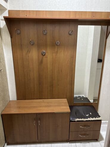Шкафы: Гарнитур для прихожей, Б/у, Шкаф, Комод, Трюмо, Самовывоз, цвет - Коричневый — 2