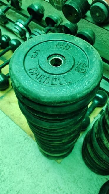 Блины BARBELL 5кг
диаметр 25мм 
количество пока есть
1кг - 200 сом